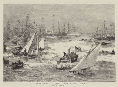 A Cowes Week, a regatta általános áttekintése alkotó: William Lionel Wyllie